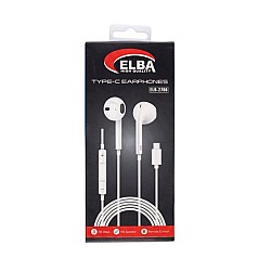 Elba Elb-2706 Beyaz Kulakiçi Type-c Mikrofonlu Kablolu Kulaklık (Ses Kontrol)