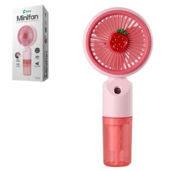 Feny FN-F50 Pembe Kademeli Ultra Sessiz Buharlı Şarjlı 800Mah Mini El Fanı