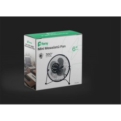 Feny FN-F87 Metal 360 Derece Dönebilen 6" Mini Masaüstü Fan