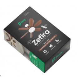 Feny Fn-F84 Zefira 3 Kademe Ahşap Renk Ultra Sessiz 3000k-6500K Kristal Led Tavan Vantilatör Kumanda