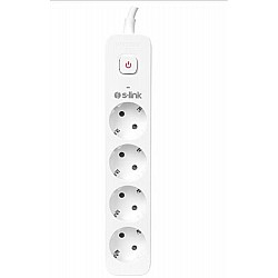 S-link SPG401S 1.5m 1.5mm 100 yüzde  Bakır 750 Joule 4 lü Anahtarlı Akım Korumalı Priz