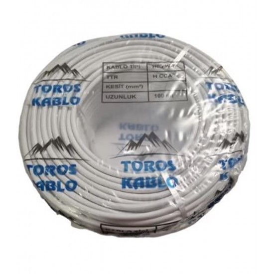 Toros Sinyal Kablosu 3x2,5 Cca Beyaz(top-100 Mt)