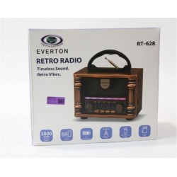 Everton Rt-628  Retro Vibes Bluetooth Fm-Usb-Tf-Aux Şarjlı Nostaljik Radyo Led