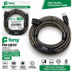 Feny FN-UE10 10mt Usb Uzatma Kablo 2.0 Extension Cipsed Destekli Çift Filtreli