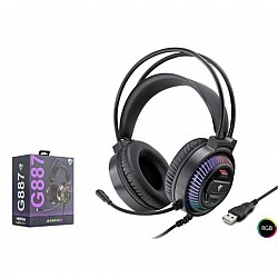 MOFAN G887 USB RGB 7.1 Surround Over-Ear Mikrofonlu Gaming Kulaklık Siyah