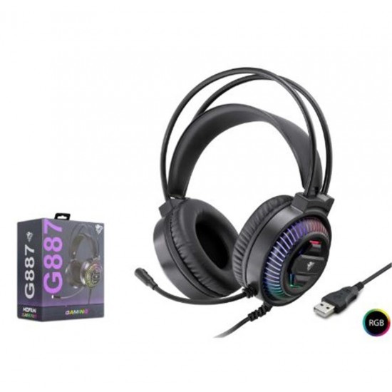 MOFAN G887 USB RGB 7.1 Surround Over-Ear Mikrofonlu Gaming Kulaklık Siyah