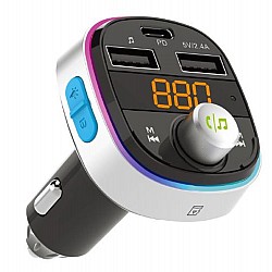 S-link SL-BT601 BT 5.3V Led Ekranlı TF, BT, USB 2 USB 2.4V Type C PD30W Hızlı Şarjlı Fm Transmitter