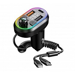 S-link SL-BT307 Çift USB 5V 3.1A-1A Led Işıklı Siyah 2 İn 1 C Port + İphone Bluetooth Fm Transmitter