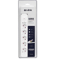 S-link SPG501S 1.5m 1.5mm 100 yüzde  Bakır 750 Joule 5 li Anahtarlı Akım Korumalı Priz