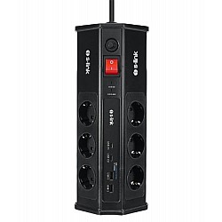 S-link PRZ03 PrizHive 3M 630 Joule 1.5mm 2 USB 2 TypeC 2.4A-5V 500V 6000V 6lı Akım Korumalı Priz