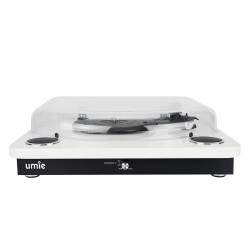 UMİE Bemol Beyaz Piano Kaplama 10W BT İN, BT OUT, RCA, USB Özellikli Nostaljik Pikap