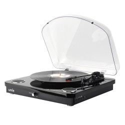 UMİE Bemol Siyah Piano Kaplama 10W BT İN, BT OUT, RCA, USB Özellikli Nostaljik Pikap
