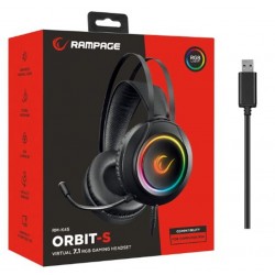 Rampage RM-K45 ORBIT-S Siyah RGB Led 7.1 Gaming Mikrofonlu Oyuncu Kulaklığı