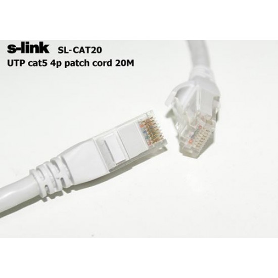 S-link SL-CAT20 Cat5 20mt Gri Utp Patch Kablo