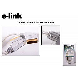 S-link SLX-525 Scart To Scart 3mt Gold Metal Kablo