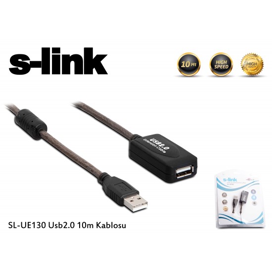 S-link SL-UE130 10mt Usb 2.0 Extender Usb Uzatma Kablosu S-link SL-UE130 10mt Usb 2.0 Extender Usb Uzatma Kablosu