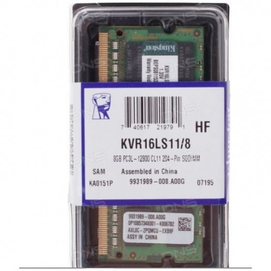 Kıngston 8Gb Ddr3L 1600Mhz Cl11 1.35V Kvr16Ls11-8WP (Pc3-12800) Notebook Ram Kıngston 8Gb Ddr3L 1600Mhz Cl11 1.35V Kvr16Ls11-8WP (Pc3-12800) Notebook Ram