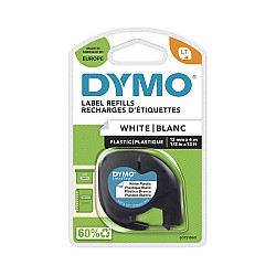 Dymo S0721660 Letratag Plastik Etiket 12 mm X 4 Metre Beyaz 91201