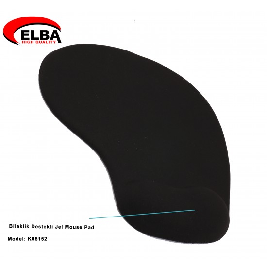 Elba K06152 Bileklikli Jel Mouse Pad Siyah