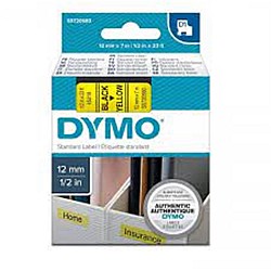 Dymo S0720580 D1 Yedek Şerit 12mmX 7 Metre Sarı-Siyah 45018