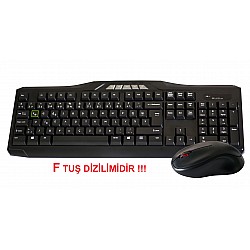 Elba EC-266f F Usb Siyah Kablosuz Klavye Mouse Set Multimedya tuşları mevcuttur