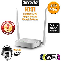 Tenda N301 300 Mbps 4 Port Router 2 Anten