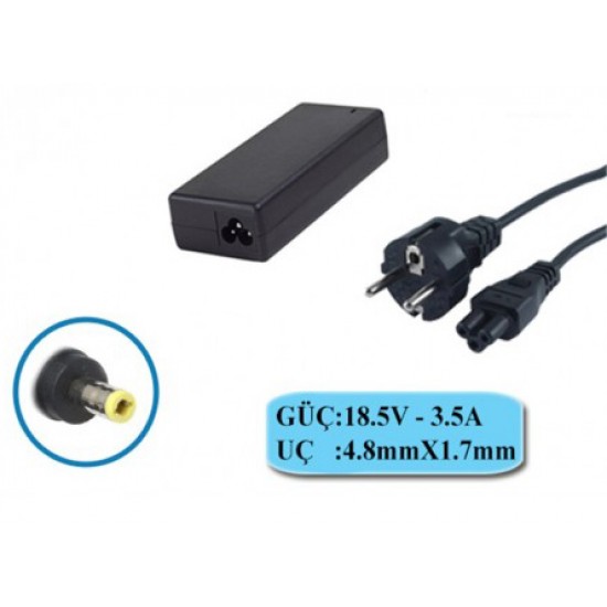 Compaxe CLH-306 Hp 65W 18.5V 3.5A 4.8-1.7 Notebook Adaptörü Compaxe CLH-306 Hp 65W 18.5V 3.5A 4.8-1.7 Notebook Adaptörü