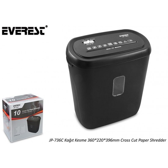 Everest JP-736C Kağıt Kesme Makinesi 360-220-396mm Cross Cut Paper Shredder