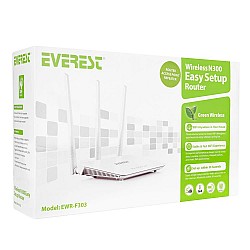 Everest EWR-F303 300Mbps 2.4GHz 3x5dBi Anten 1xWAN 3xLAN Repeater+AP+WISP Destekli Wireless Router