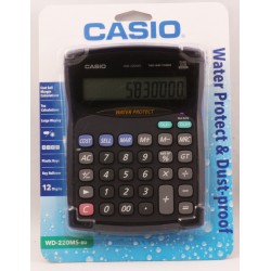 Casio WD-220MS-BU 12 Hane Suya-Toza Dayanıklı Masa Üstü Hesap Makinesi