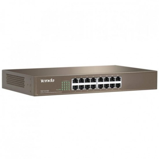 Tenda TEF1016D 16 Port 10-100 Mbps Switch Çelik Kasa Rack Mount Tenda TEF1016D 16 Port 10-100 Mbps Switch Çelik Kasa Rack Mount