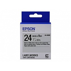 Epson LK-6SBE Mat Siyah Üzeri Mat Gümüş 24MM 9Metre Etiket