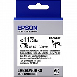 Epson LK-4WBA5 Isıyla Daralan Siyah Üzeri Beyaz 5MM 2,5Metre Etiket