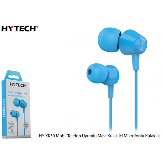 Hytech HY-XK30 Mobil Telefon Uyumlu Mavi Kulak İçi Mikrofonlu Kulaklık