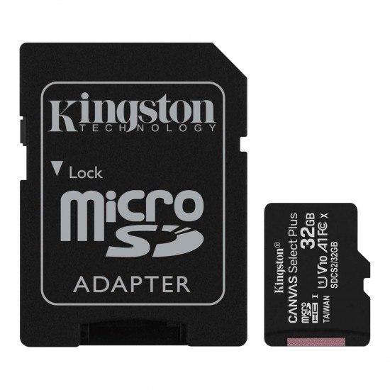 Kingston SDCS2-32GB 32GB micSDHC Canvas Select Plus 100R A1 C10 Card + ADP Hafıza Kartı