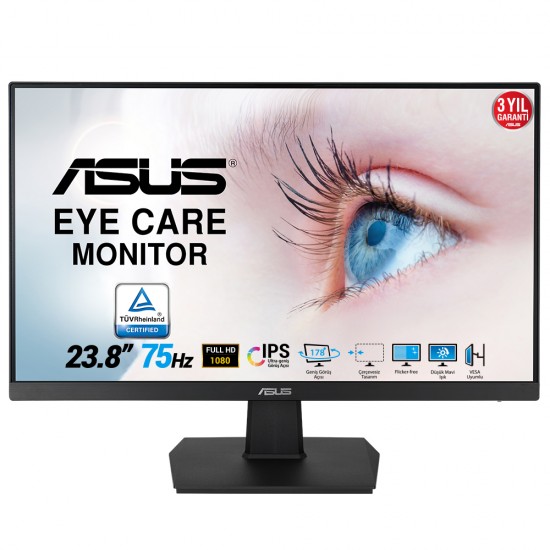 Asus 23.8" VA24EHE 1920x1080 HDMI 75Hz Siyah Monitör