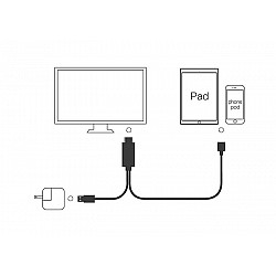 Hytech HY-XO51 Siyah-Gri USB-F to HDMI 1m Mobil Telefon Uyumlu Kablo