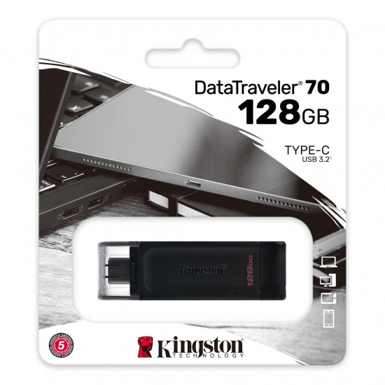 Kingston DT70 128GB USB-C 3.2 Gen 1 Type-C Flash Bellek