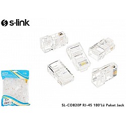 S-link SL-COB26P RJ-45 100 Lü Paket Jack FTP Yeni Nesil