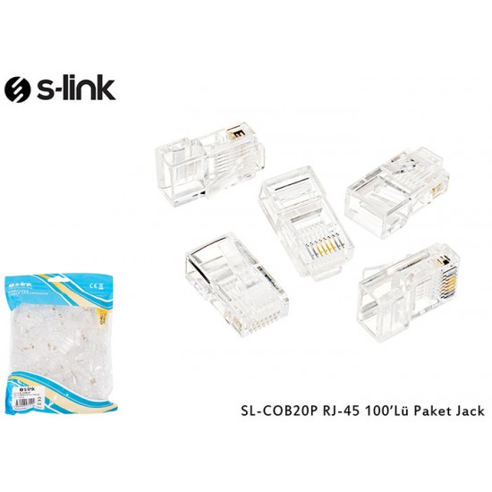 S-link SL-COB26P RJ-45 100 Lü Paket Jack FTP Yeni Nesil