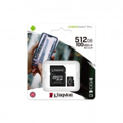 Kingston SDCS2-512GB 512GB micSDXC Canvas Select Plus 100R A1 C10 Card + ADP Hafıza Kartı