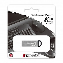 Kingston DTKN-64GB 64GB DataTraveler Kyson 200MB-s Metal USB 3.2 Gen 1 Flash Bellek