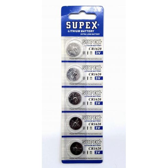 Supex CR1620-C5 3V Lityum Düğme Pil 5'li Paket