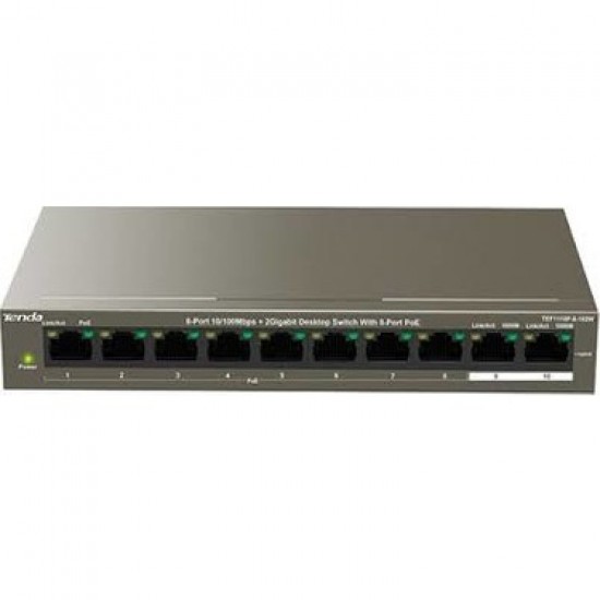 Tenda TEF1110P-8-63W 10 Port 8 Port Poe+ 10-100 + 2 Port 10-100 Switch Tenda TEF1110P-8-63W 10 Port 8 Port Poe+ 10-100 + 2 Port 10-100 Switch