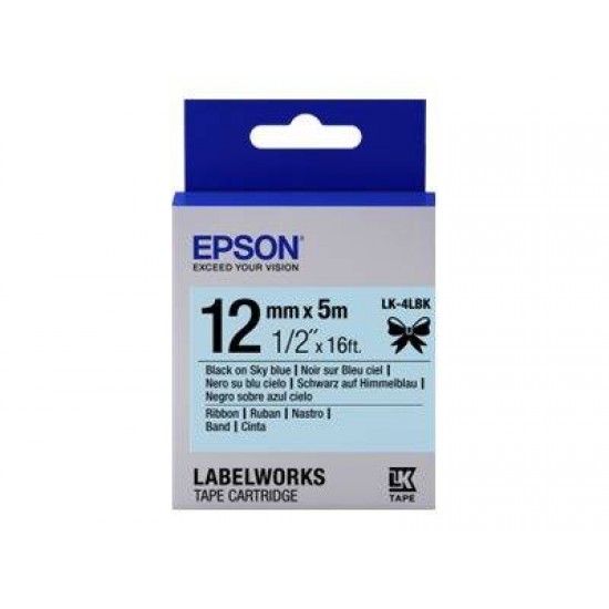 Epson LK-4SBE Siyah Üzeri Mat Silver 12MM 9Metre Etiket