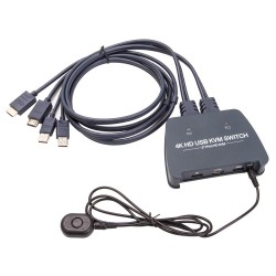 Vcom DD221-4K 2 Port Hdmi 1.4V 4K@30Hz Plastik Kasa Kvm Switch