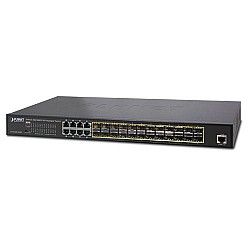 Planet PL-GS-5220-16S8CR L2+ Yönetilebilir Switch (L2+ Managed Switch)
24-Port 100/1000Base-X mini-GBIC/SFP yuva
8-port 10/100/1000Base-T (Port-1 ile Port-8 paylaşımlı)
1 x Konsol port
Redundant AC/DC Power