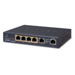 Planet PL-GSD-604HP Yönetilemeyen Masaüstü Tip Switch (Unmanaged Desktop Switch)
4-port 10/100/1000T IEEE 802.3at/af PoE+ injector (Port başına 30 watt) (PoE Güç Bütçesi maks. 55 Watt) 
2-port 10/100/1000T