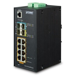 Planet PL-IGS-5225-8P2S2X Endüstriyel Tip Yönetilebilir Ethernet Switch (Industrial Managed Ethernet Switch)
Basic L3
8-Port 10/100/1000Base-T RJ45 with IEEE 802.3at/af PoE+ Injector (Port başına 30.8 watt) (PoE Güç Bütçesi maks. 240 watt)
2 x 1000BASE-SX
