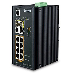 Planet PL-IGS-4215-8P2T2S Endüstriyel Tip Yönetilebilir Ethernet Switch (Industrial Managed Ethernet Switch)
8-Port 10/100/1000Base-TX 802.3at/af PoE+ Injector (Port başına 30.8 watt) (PoE Güç Bütçesi maks. 240 watt) (Port-1 ve Port-8 arası)
2-Port 10/100